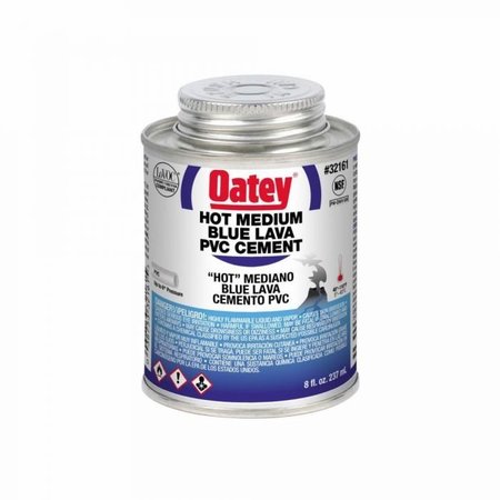OATEY Blue Lava PVC Cement, Medium Hot, 4 oz, Translucent Liquid, Blue 32160